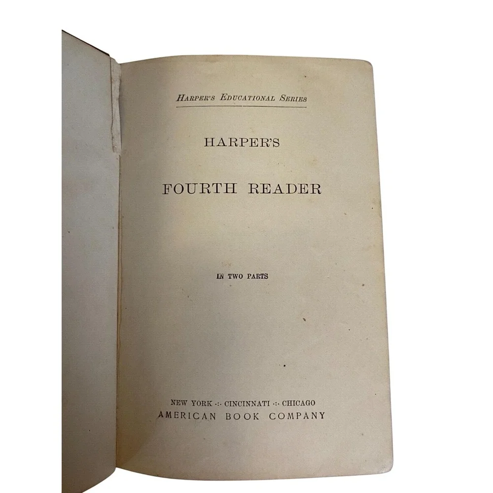 Lot Set of 2 Antique Harper's Fourth and Fifth Reader 1888‎ & 1889